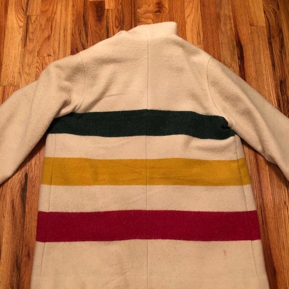 RARE Vintage Woolrich Hudson's Bay Company Striped Wool Coat - Picture 5 of 7